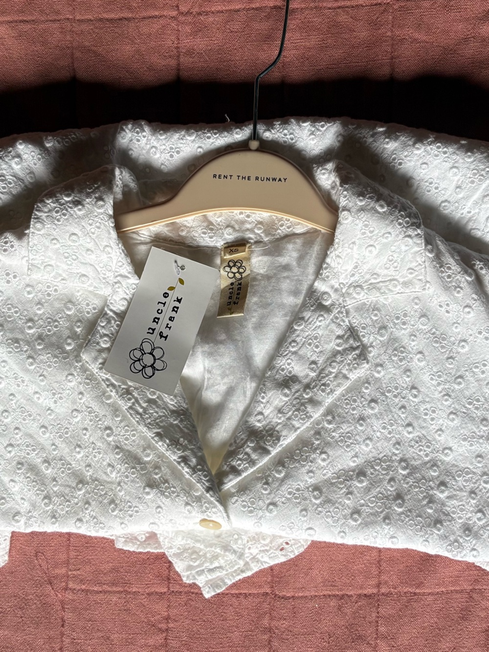 Uncle Frank White Eyelet Mini Dress- Romper- White Graduation Dress- Size XS - Picture 6 of 12